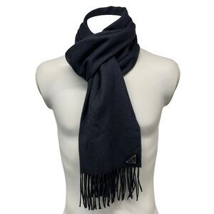 Prada Scarf - 1fs005 Navy 2024 Cashmere Silk